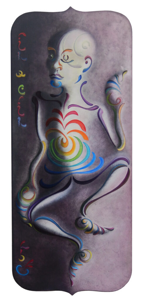 "Etre en Lettre" H100cm x L45cm, acrylique sur bois